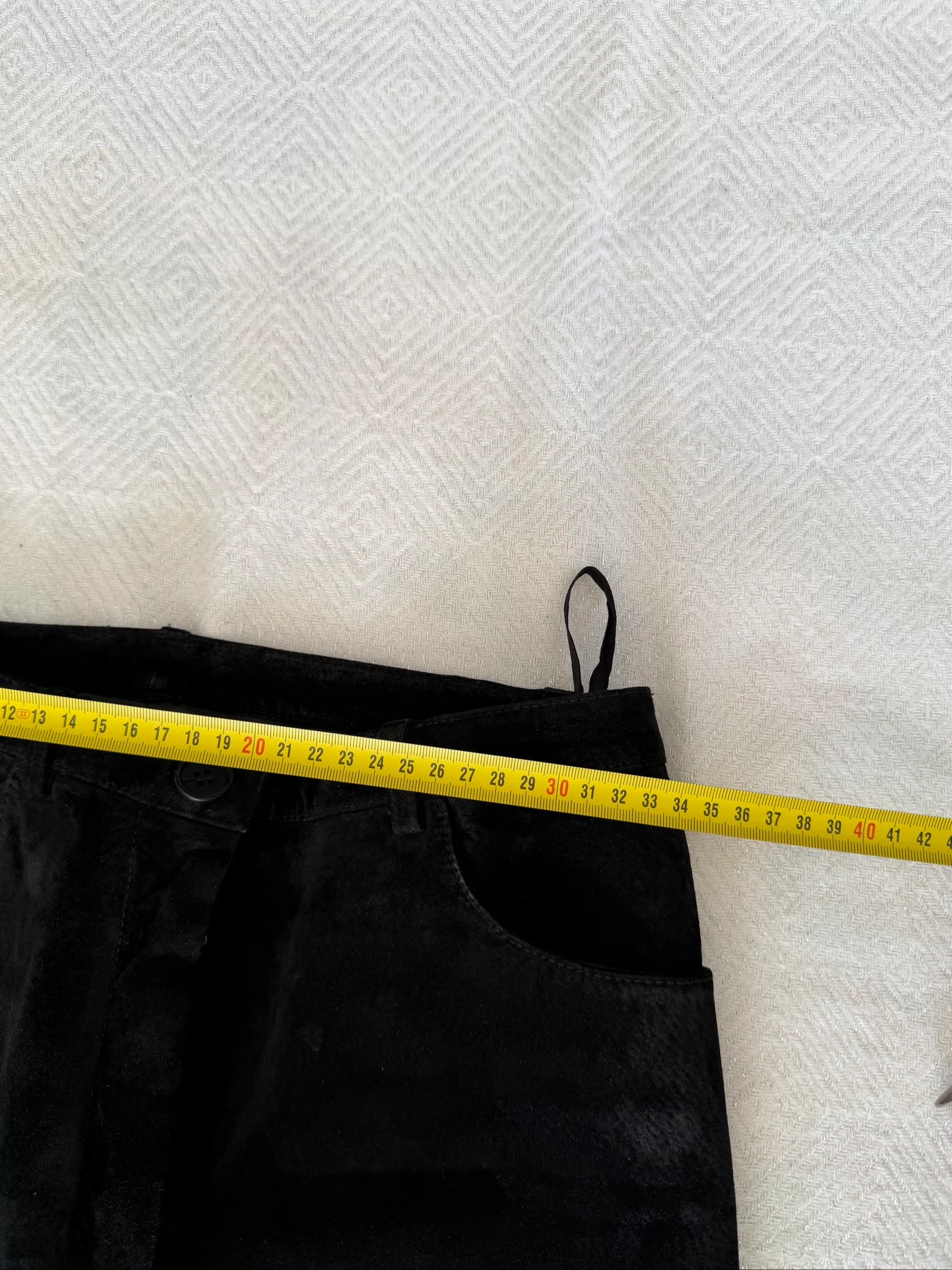 Calça couro preta de couro de porco veludo genuíno Édéis tamanho 36 – photo 11